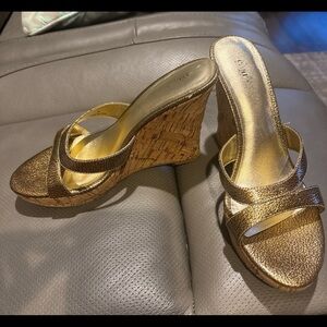Charles By Charles David Metallic Gold Wedges